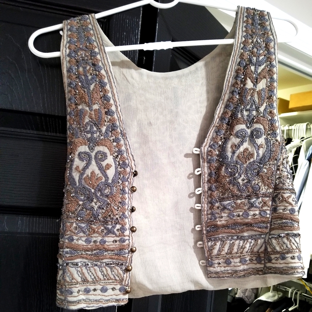 NWOT Zara hand beaded and embroidered vest